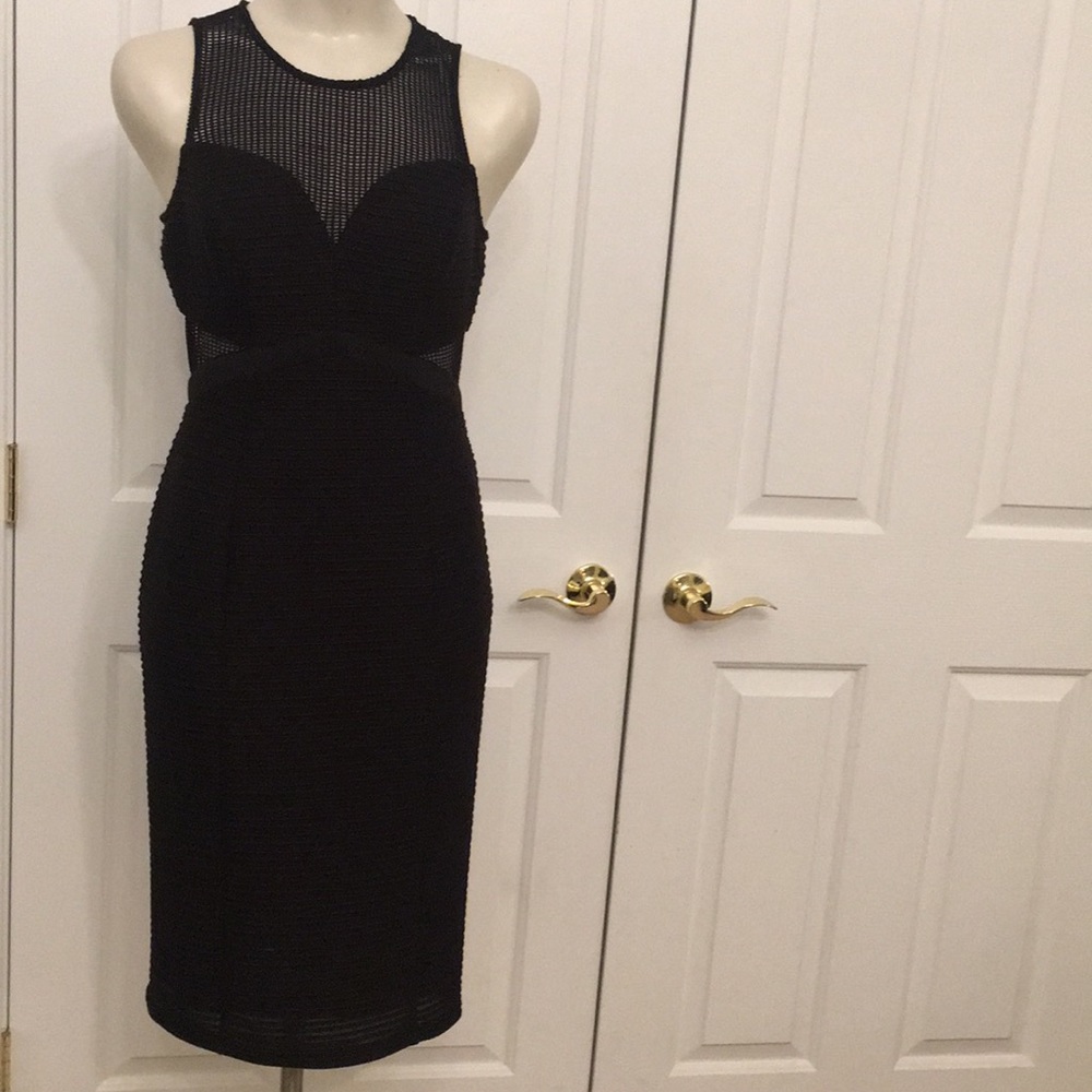 Black Guess cutout midi cocktail dress